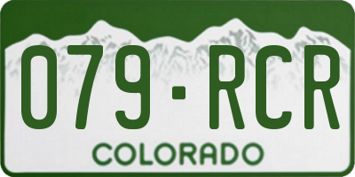 CO license plate 079RCR