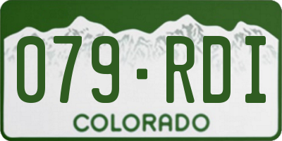 CO license plate 079RDI