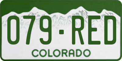 CO license plate 079RED