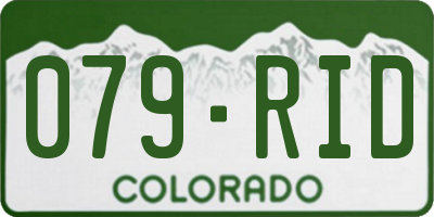 CO license plate 079RID