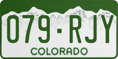 CO license plate 079RJY