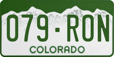 CO license plate 079RON