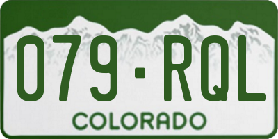 CO license plate 079RQL