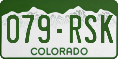 CO license plate 079RSK