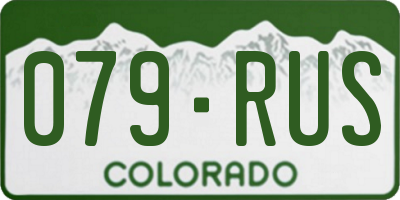 CO license plate 079RUS