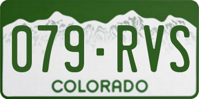 CO license plate 079RVS