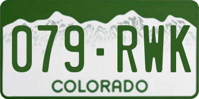 CO license plate 079RWK