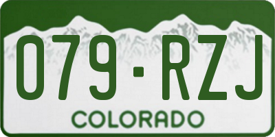 CO license plate 079RZJ