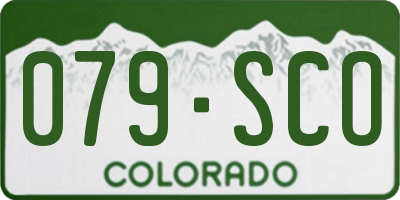 CO license plate 079SCO