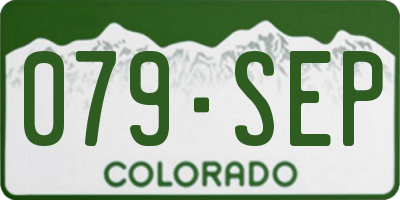 CO license plate 079SEP