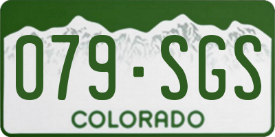 CO license plate 079SGS