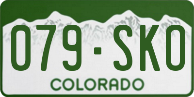 CO license plate 079SKO