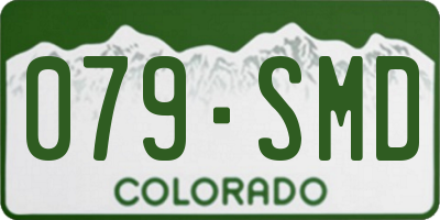 CO license plate 079SMD