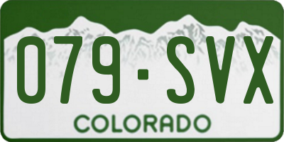 CO license plate 079SVX