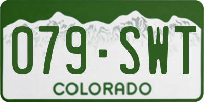 CO license plate 079SWT
