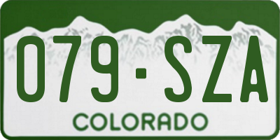 CO license plate 079SZA