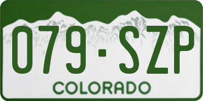 CO license plate 079SZP