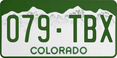 CO license plate 079TBX