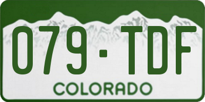 CO license plate 079TDF