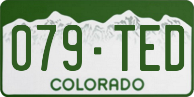 CO license plate 079TED