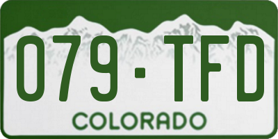 CO license plate 079TFD