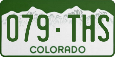 CO license plate 079THS