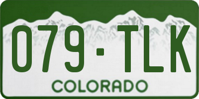 CO license plate 079TLK