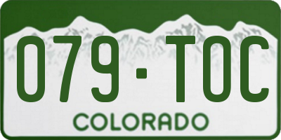 CO license plate 079TOC