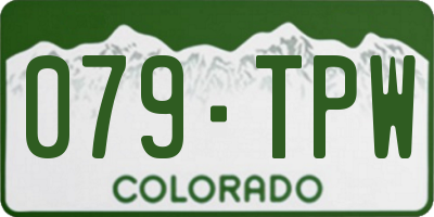 CO license plate 079TPW