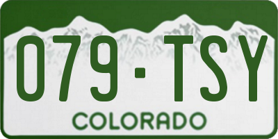 CO license plate 079TSY