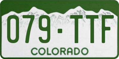 CO license plate 079TTF