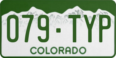 CO license plate 079TYP