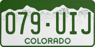 CO license plate 079UIJ