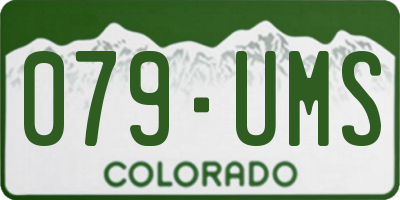 CO license plate 079UMS