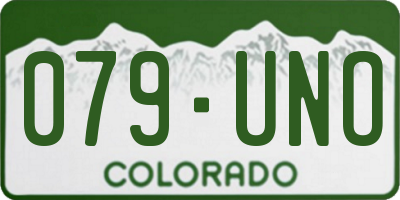 CO license plate 079UNO