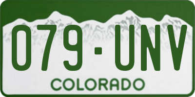 CO license plate 079UNV