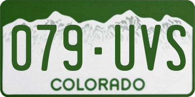 CO license plate 079UVS