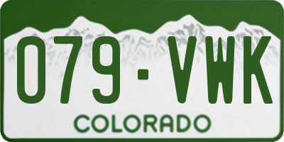 CO license plate 079VWK