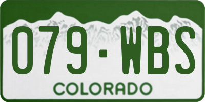 CO license plate 079WBS
