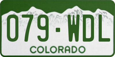 CO license plate 079WDL