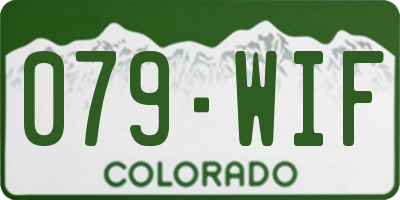 CO license plate 079WIF