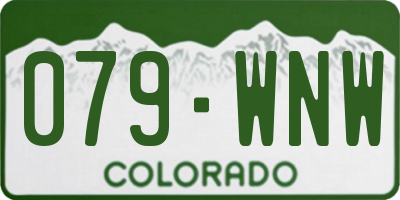 CO license plate 079WNW