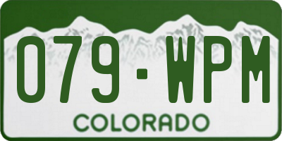 CO license plate 079WPM