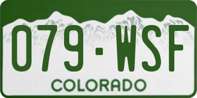 CO license plate 079WSF
