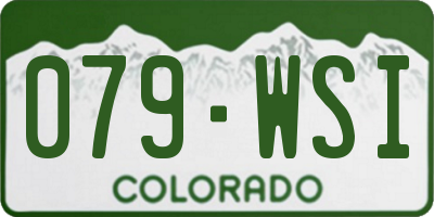 CO license plate 079WSI