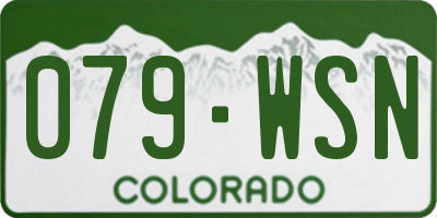 CO license plate 079WSN