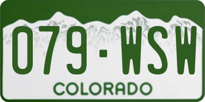 CO license plate 079WSW