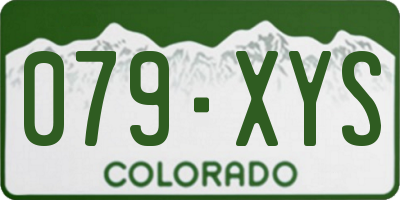 CO license plate 079XYS