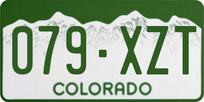 CO license plate 079XZT