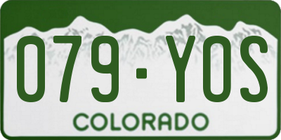 CO license plate 079YOS